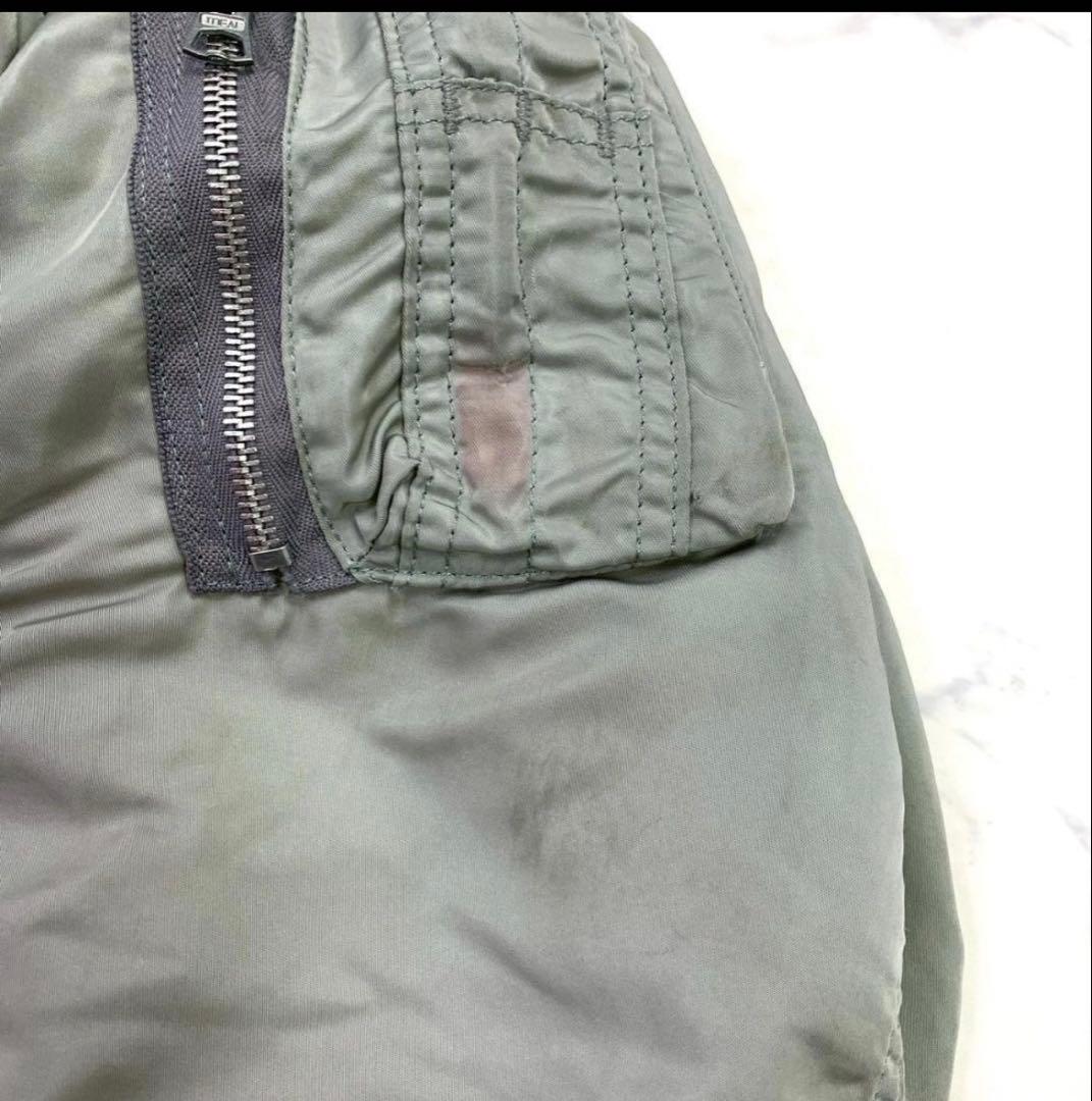 希少カラー★ 90s USA製 ALPHA MA-1 シルバー L　D335