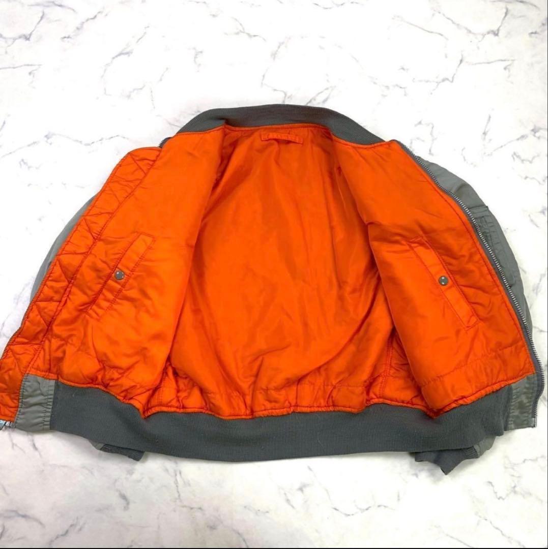 希少カラー★ 90s USA製 ALPHA MA-1 シルバー L　D335