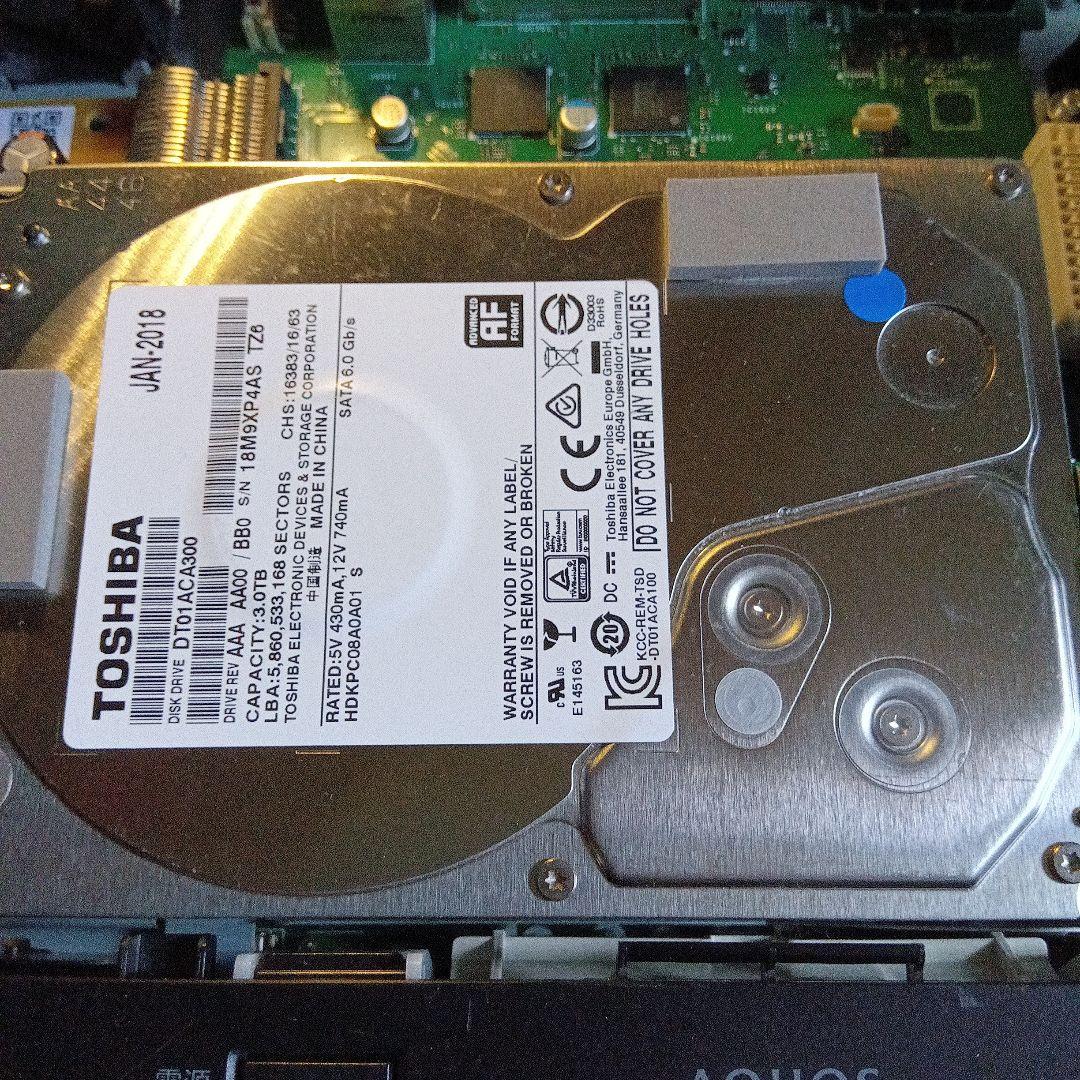 SHARP AQUOS BD-NT1200 HDD新品3TB増量交換第8弾