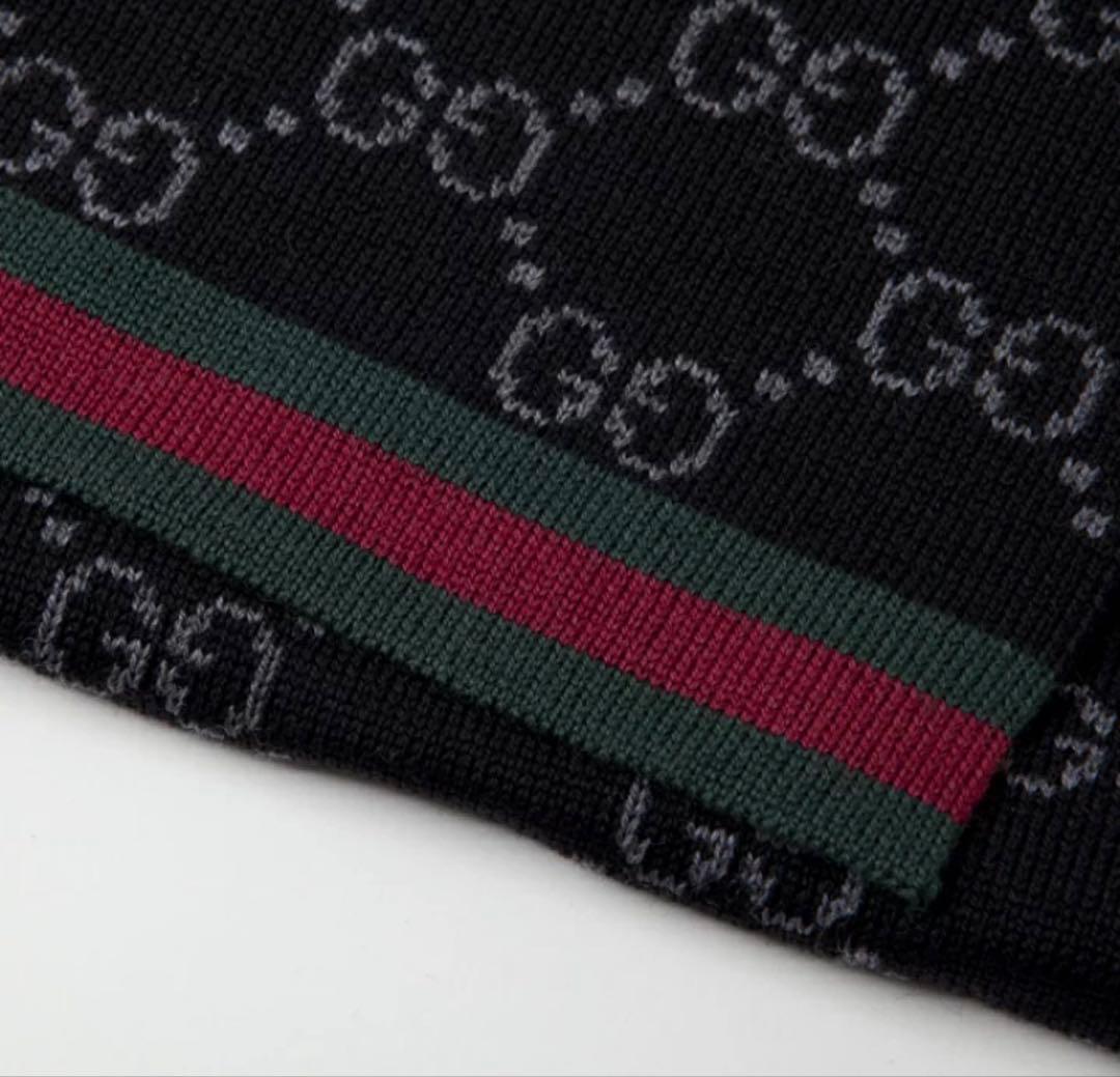 GUCCI GGロゴ ブラックマフラー