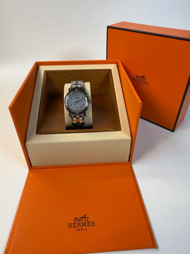 【OH済・極美品】エルメス クリッパー ブルーシェル レディースクォーツ 希少