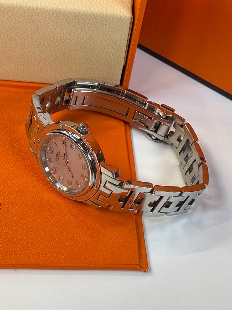 【OH済・極美品】エルメス クリッパー ブルーシェル レディースクォーツ 希少