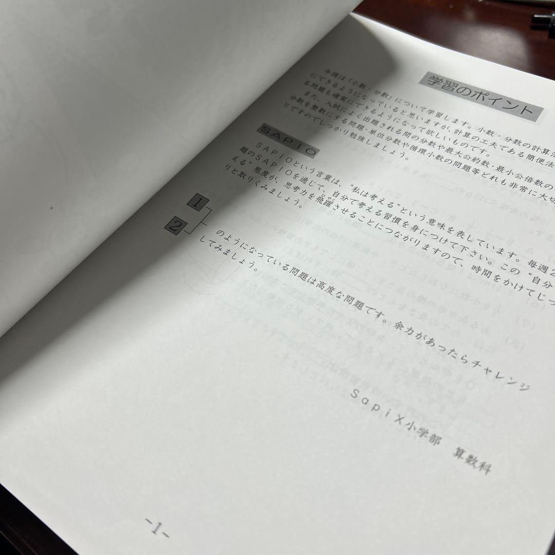 ㉒A SAPIX サピックス　sapix 6年　算数　ディリーサピックス　一年分