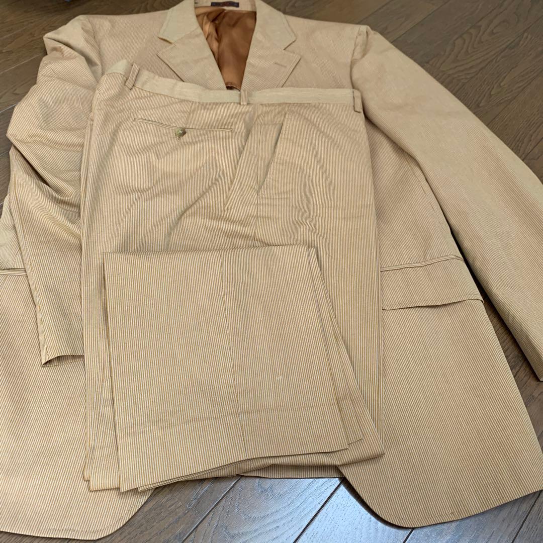 ベージュ ストライプ スーツ セット