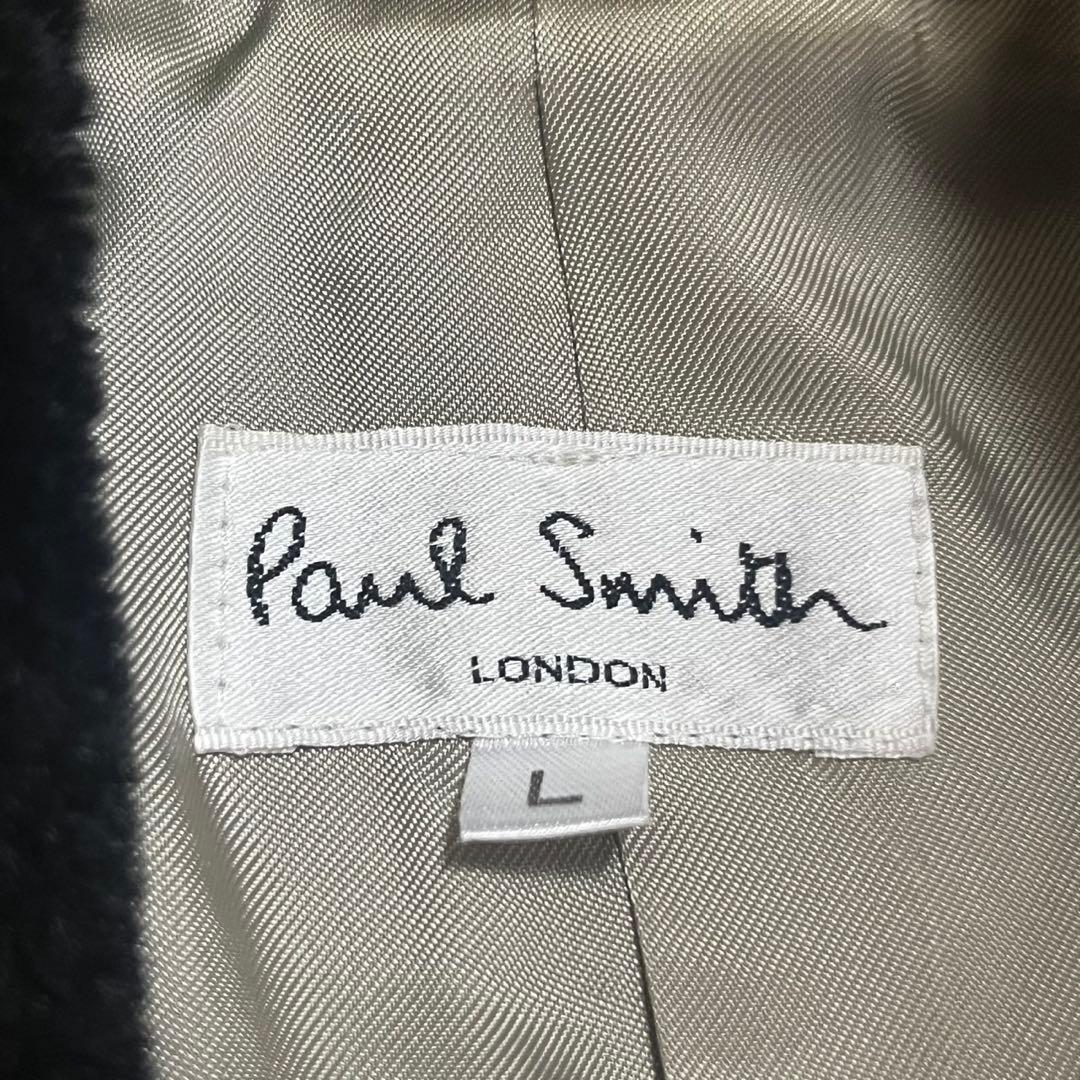 【美品】ポールスミス ベロア切り替え チェスターコート ブラック サイズL
