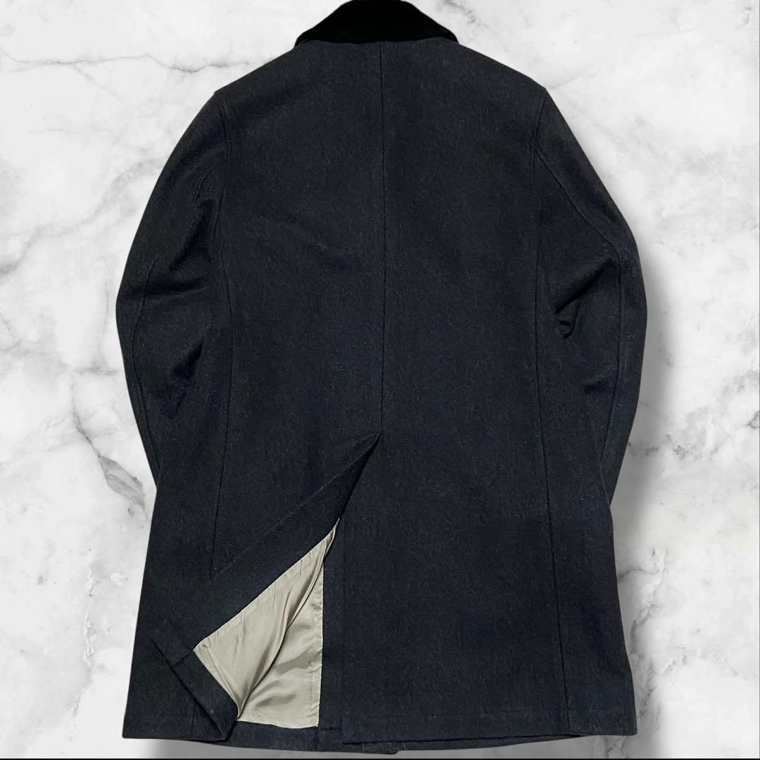 【美品】ポールスミス ベロア切り替え チェスターコート ブラック サイズL