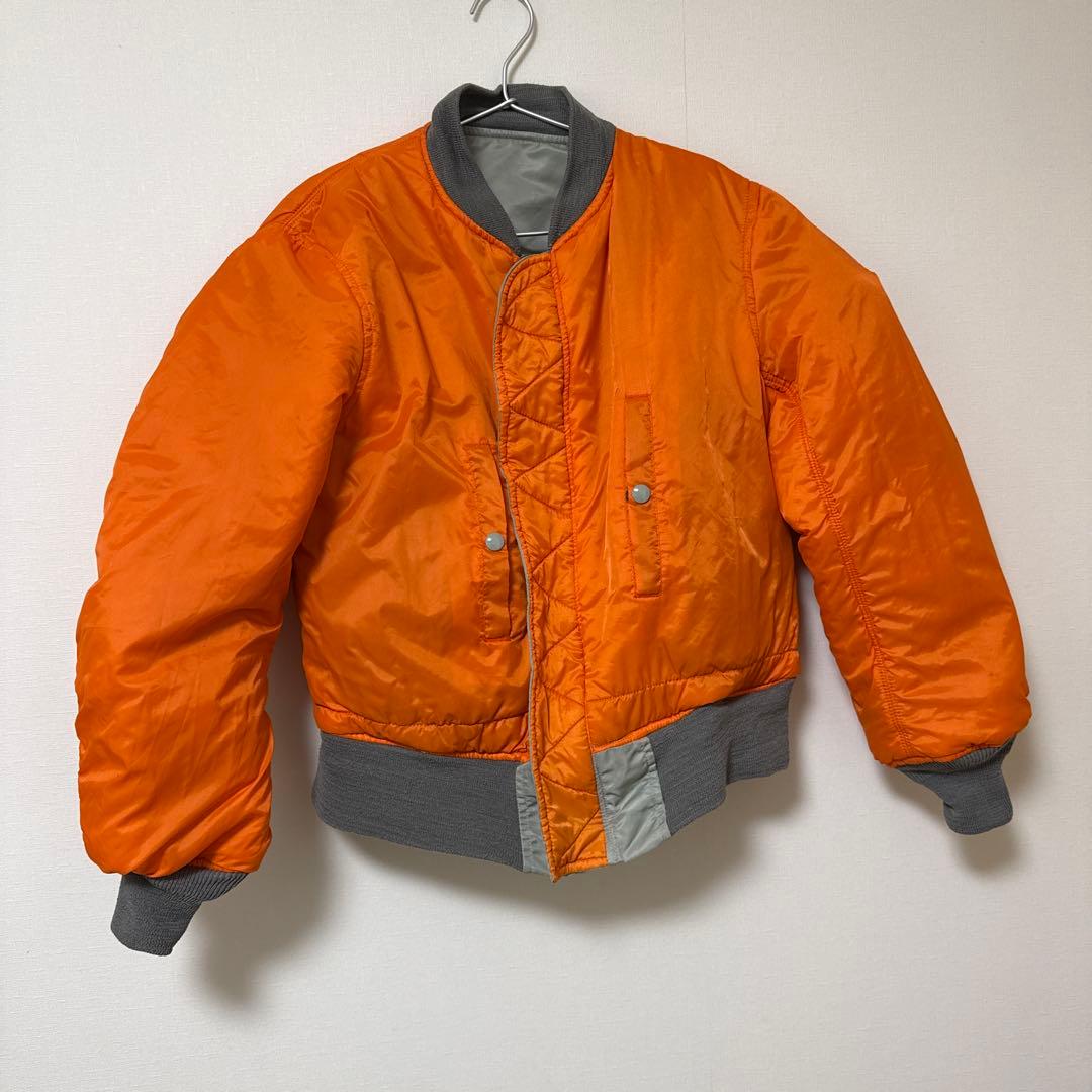 90s USA製Schott ショット MA-1 フライトジャケット Sグレー