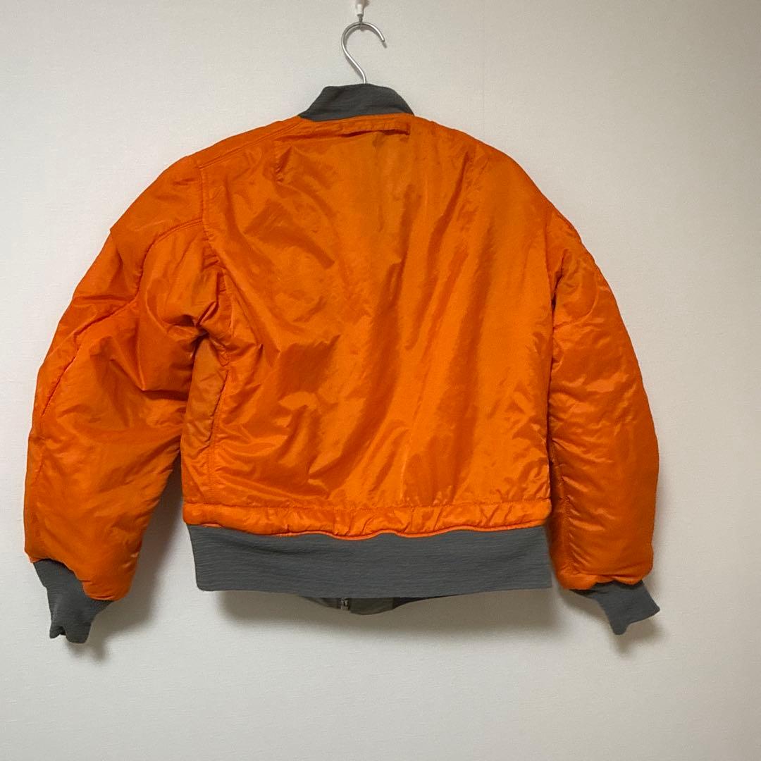 90s USA製Schott ショット MA-1 フライトジャケット Sグレー