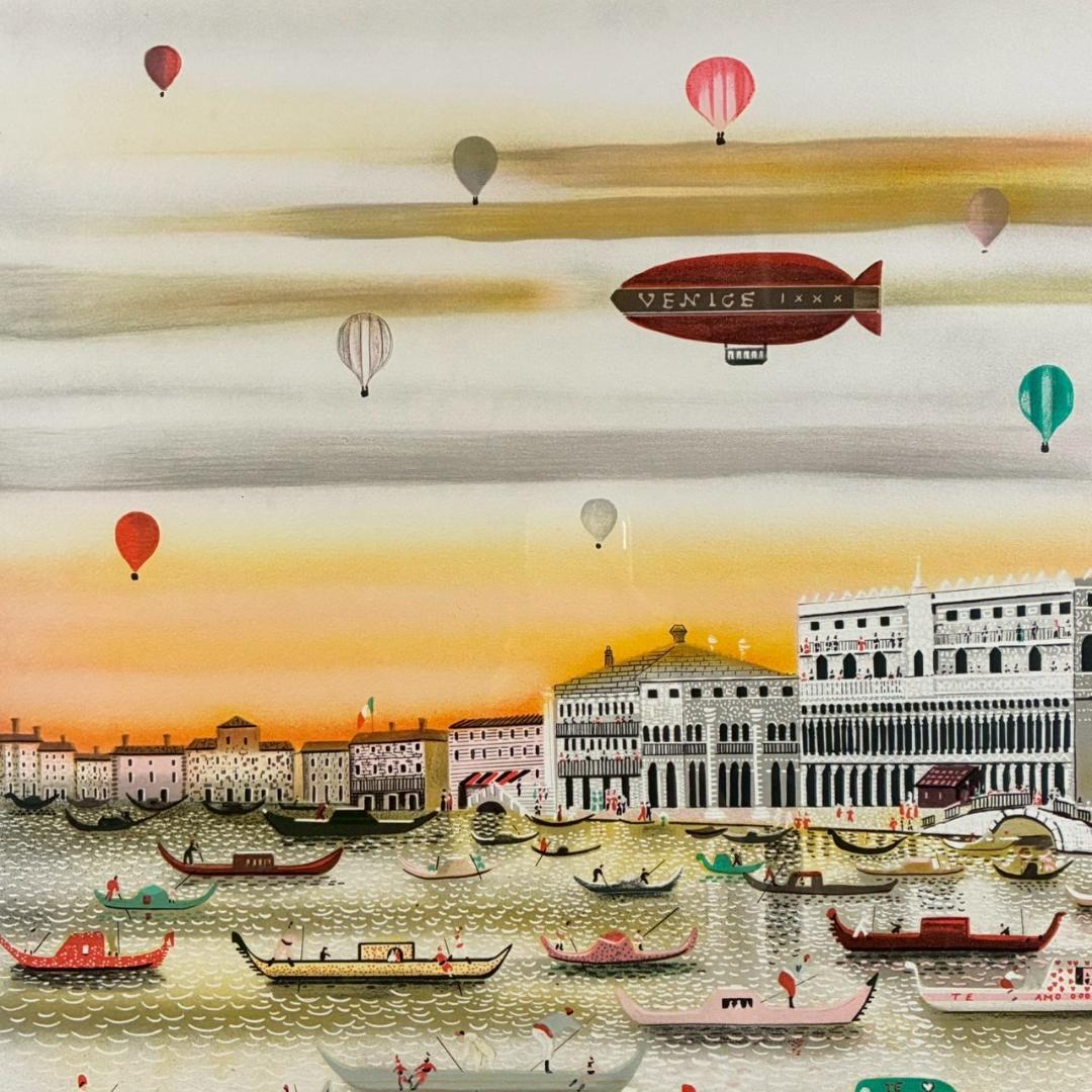 イザベル・バイレン「ベニス」リトグラフ 直筆サイン入り 額縁入り ヴェネツィア