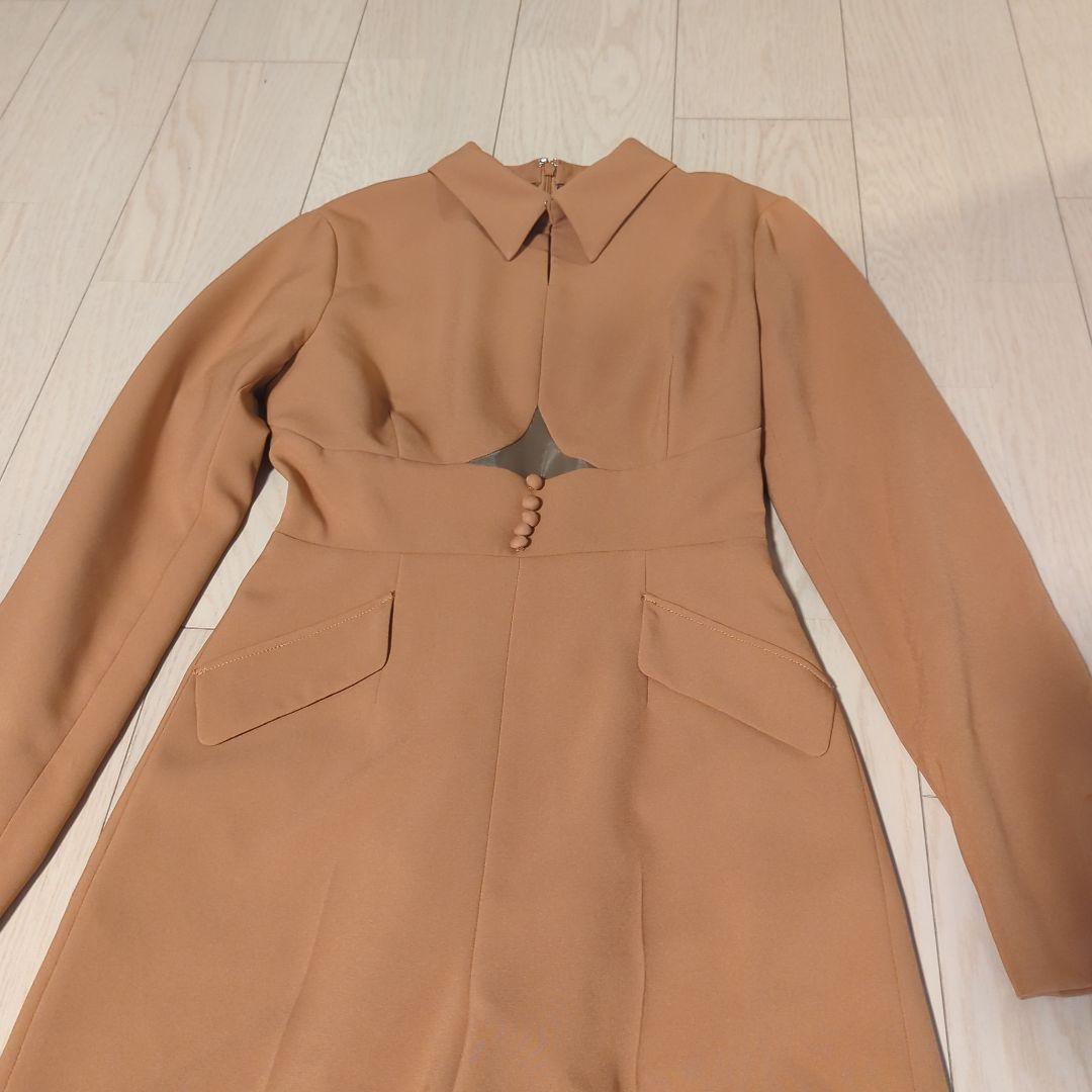 Ameri　UND BAL COLLAR FRONT OPEN JUMPSUIT