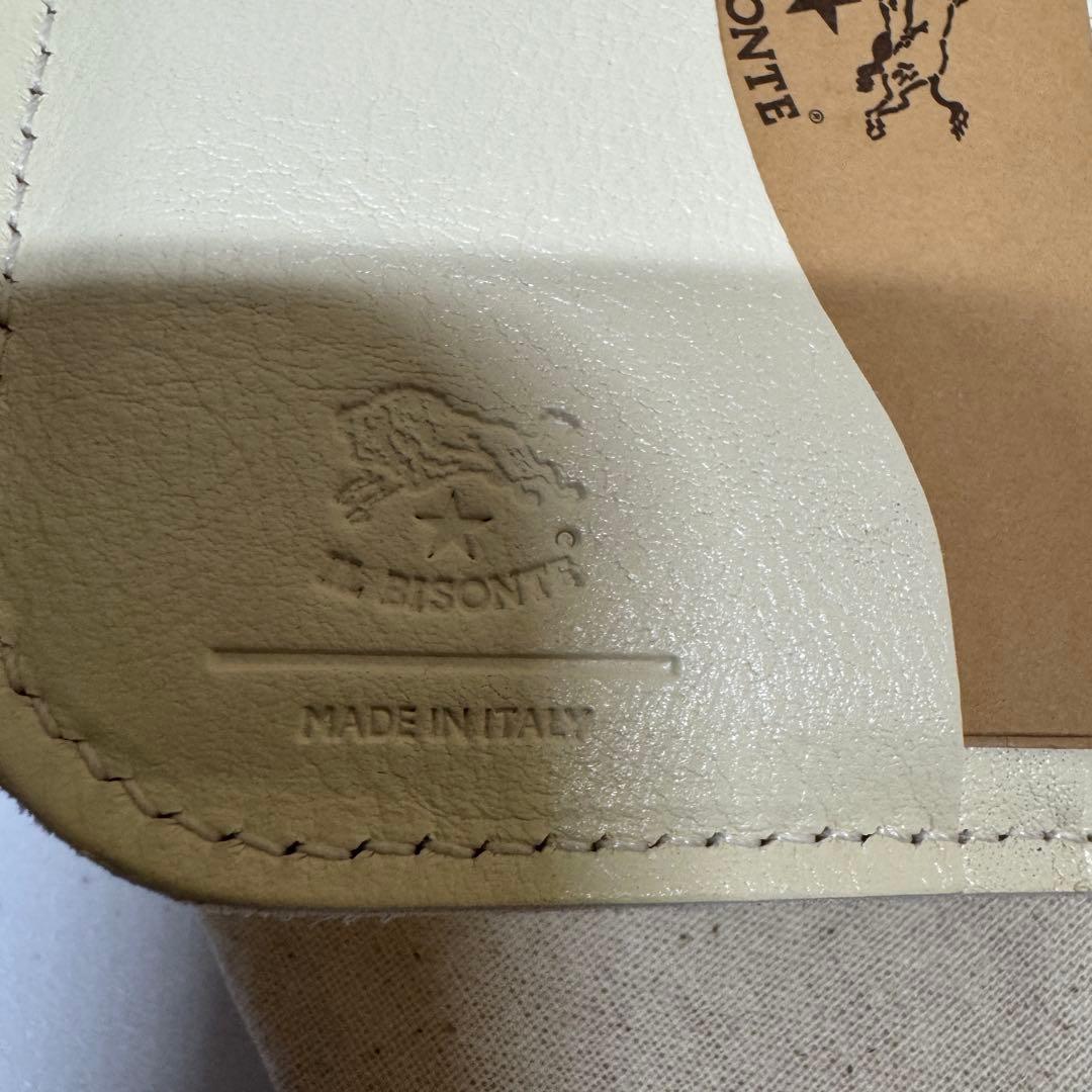 新品 イルビゾンテ 本革 ラウンド ウォレット 財布 L字 ホワイトミルク