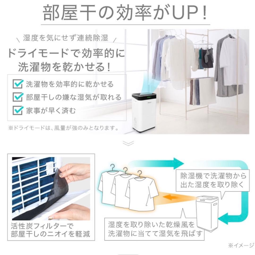 ライシン 除湿機 コンプレッサー 式 大容量 パワフル 衣類乾燥 静音 省エネ