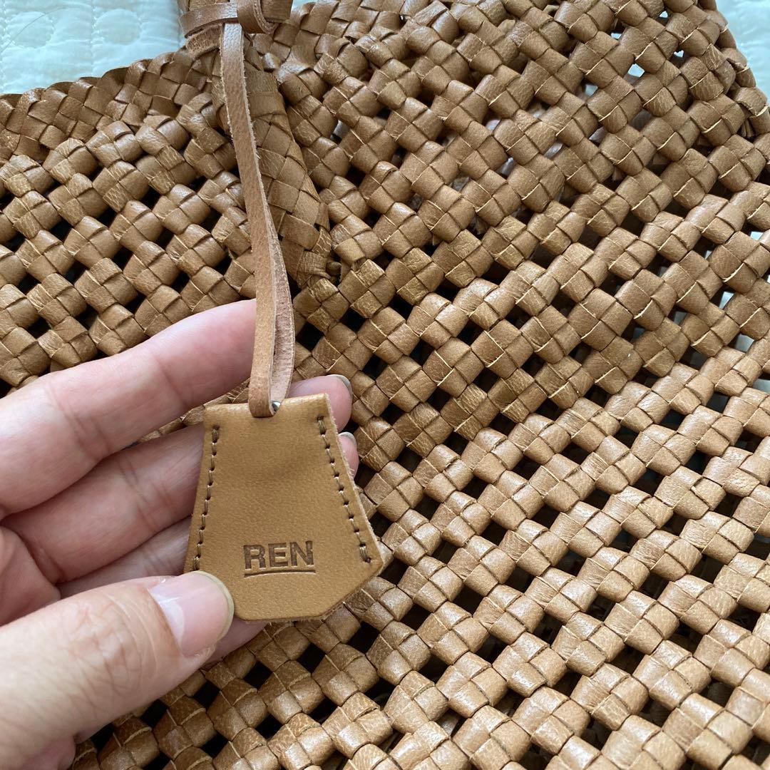 REN バスケットS（camel）/ やぎ革・ゴートメッシュ camel