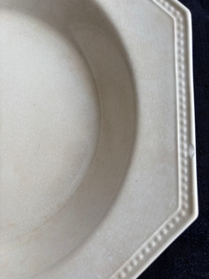 フランスアンティーククレイユモントロー　オクトゴナル　深皿