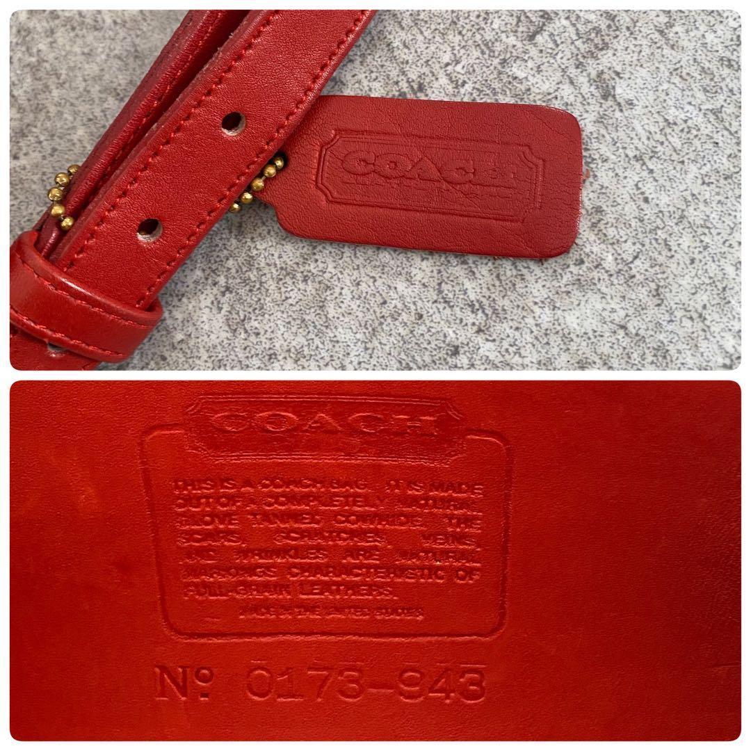 オールドコーチ　ターンロック　ショルダーバッグ　グラブタンレザー　レッド　赤