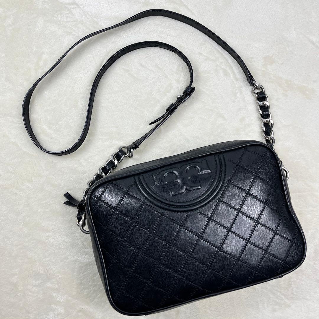 【希少/極美品】 トリーバーチ ショルダーバッグ カメラバッグ 黒 キルティング