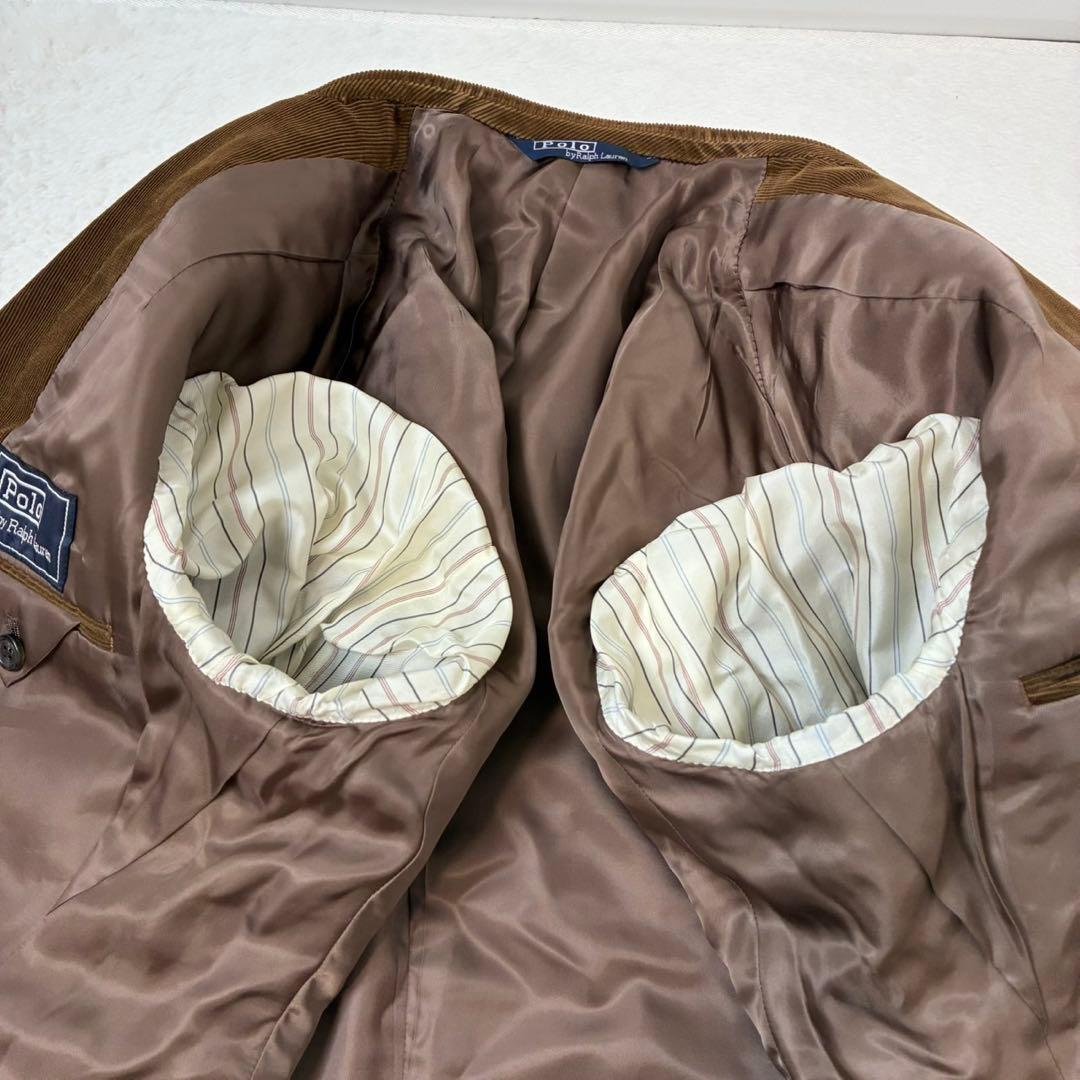 ポロバイラルフローレン　ジャケット　コーデュロイ　ブラウン　段返り3つボタン　M