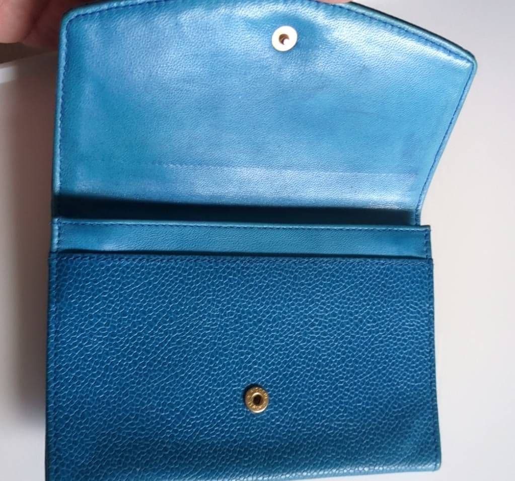 【ぴっぷ】CHANEL 青 レザー 財布
