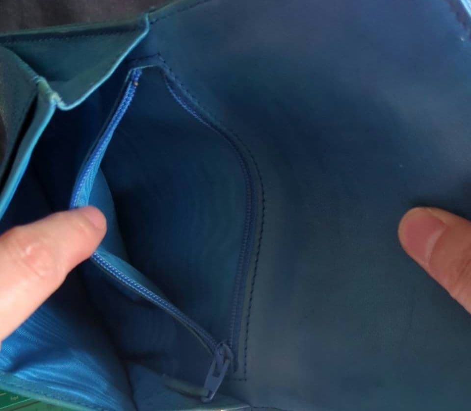 【ぴっぷ】CHANEL 青 レザー 財布