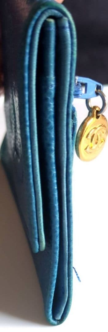 【ぴっぷ】CHANEL 青 レザー 財布