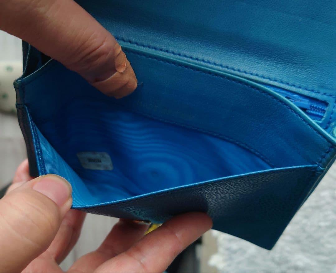 【ぴっぷ】CHANEL 青 レザー 財布