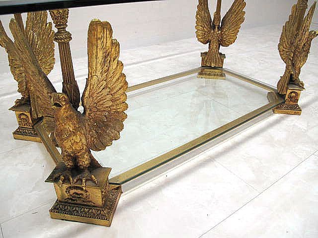 イタリア【Fioretta　フィオレッタ】　真鍮鷲装飾フレーム　センターテーブル