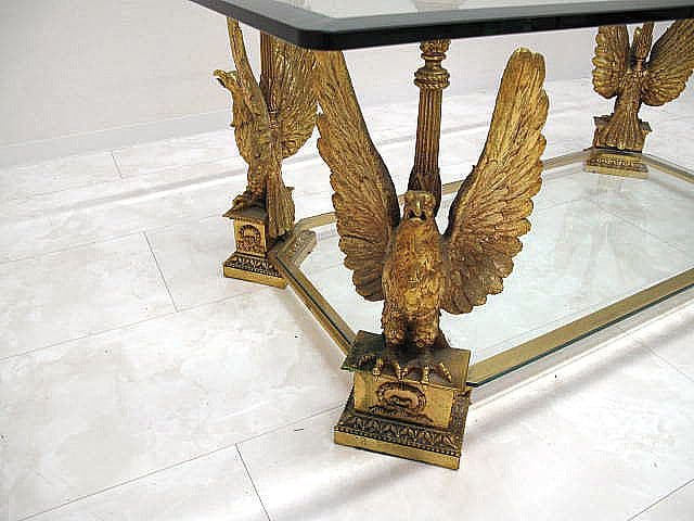 イタリア【Fioretta　フィオレッタ】　真鍮鷲装飾フレーム　センターテーブル
