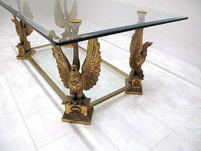 イタリア【Fioretta　フィオレッタ】　真鍮鷲装飾フレーム　センターテーブル
