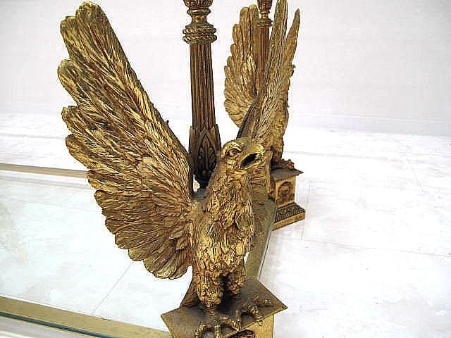 イタリア【Fioretta　フィオレッタ】　真鍮鷲装飾フレーム　センターテーブル