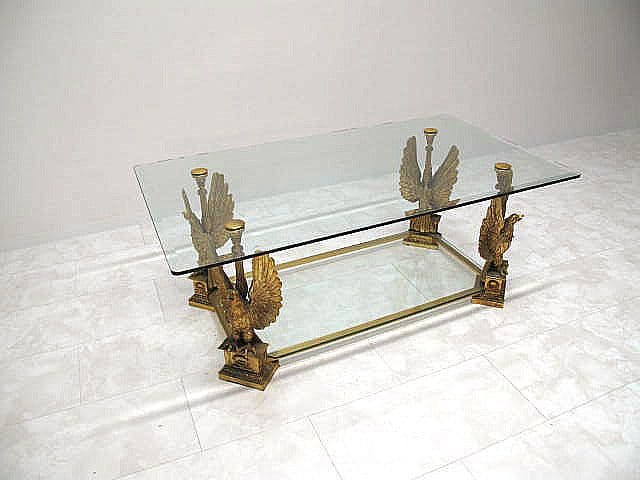 イタリア【Fioretta　フィオレッタ】　真鍮鷲装飾フレーム　センターテーブル
