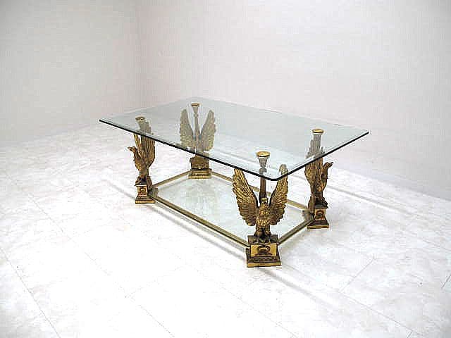 イタリア【Fioretta　フィオレッタ】　真鍮鷲装飾フレーム　センターテーブル