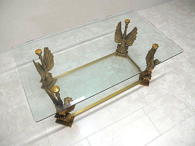 イタリア【Fioretta　フィオレッタ】　真鍮鷲装飾フレーム　センターテーブル