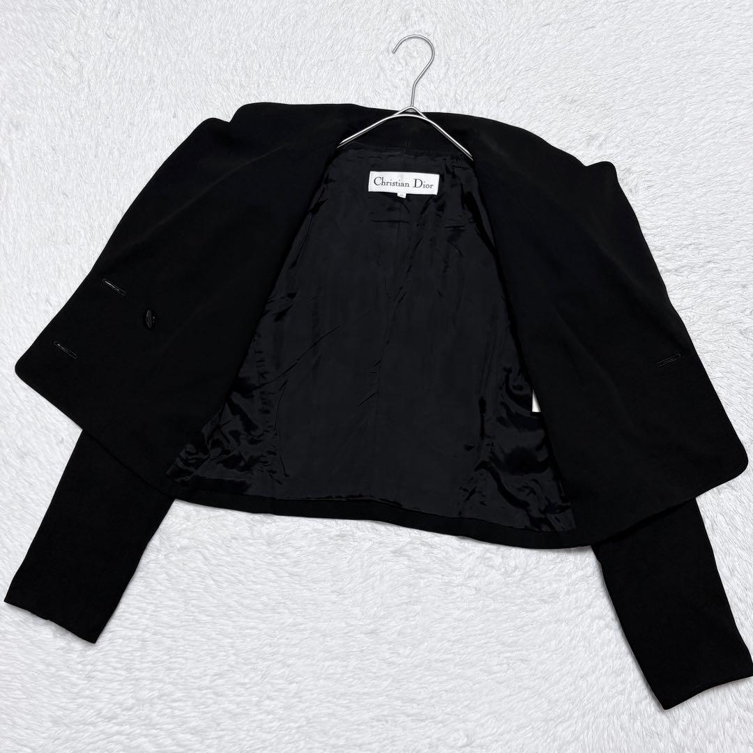 【美品】クリスチャンディオール 金ボタン ロゴ ショート ジャケット 上品 高級