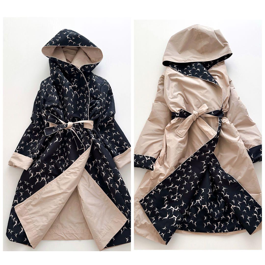 MAXMARA CITY リバーシブル フードコート38 総柄 ダンサー