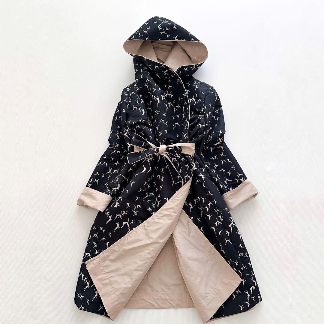 MAXMARA CITY リバーシブル フードコート38 総柄 ダンサー