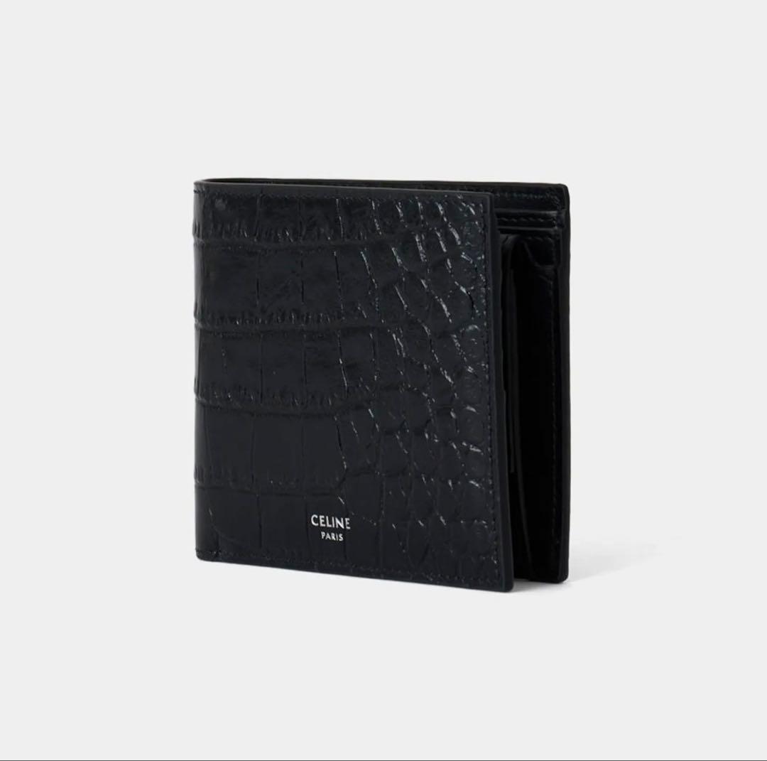 ※1/12まで値下げ中【新品未使用】CELINE クロコダイルレザー二つ折り財布