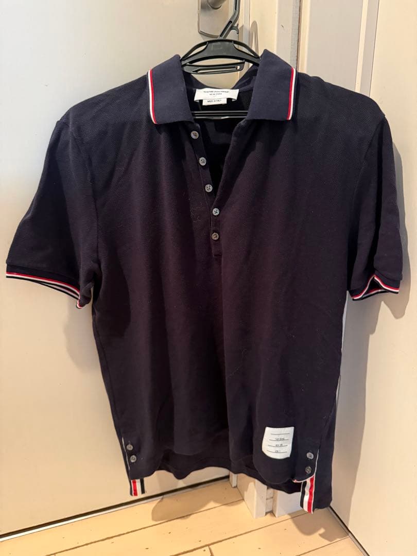 THOM BROWNE ネイビー ポロシャツ SIZE 2