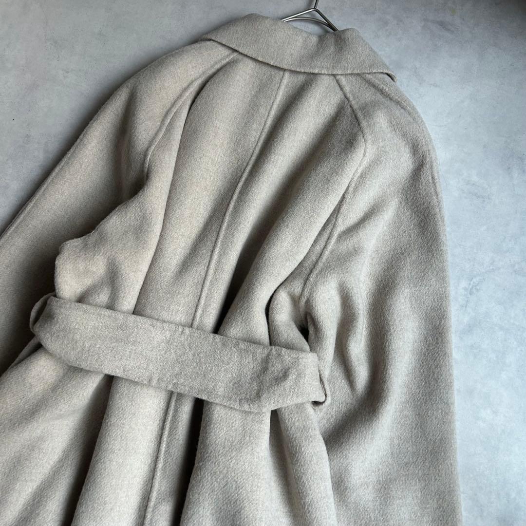 定番✨ノーク ウールリバーコート マキシ丈 ベルト Aライン ベージュ