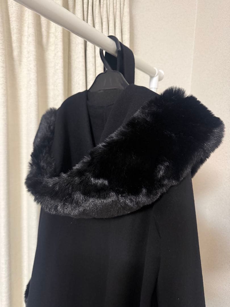 美品 リバーガウンフードコート希少サイズ38 かっこいい定番ブラック