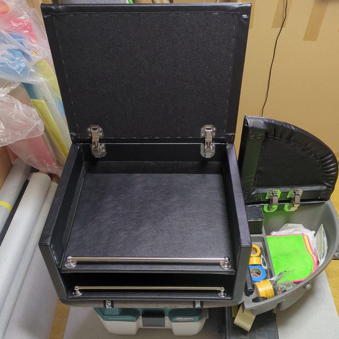 【み。】コンソールBOX（載せるタイプ）&前蓋【ブラックレザー】