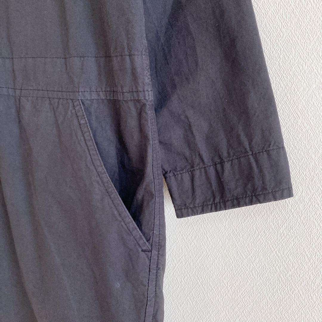 yarmo　コットン100％　オールインワン　つなぎ　黒　L　ヤーモ