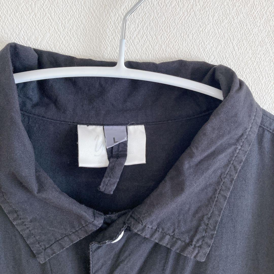 yarmo　コットン100％　オールインワン　つなぎ　黒　L　ヤーモ