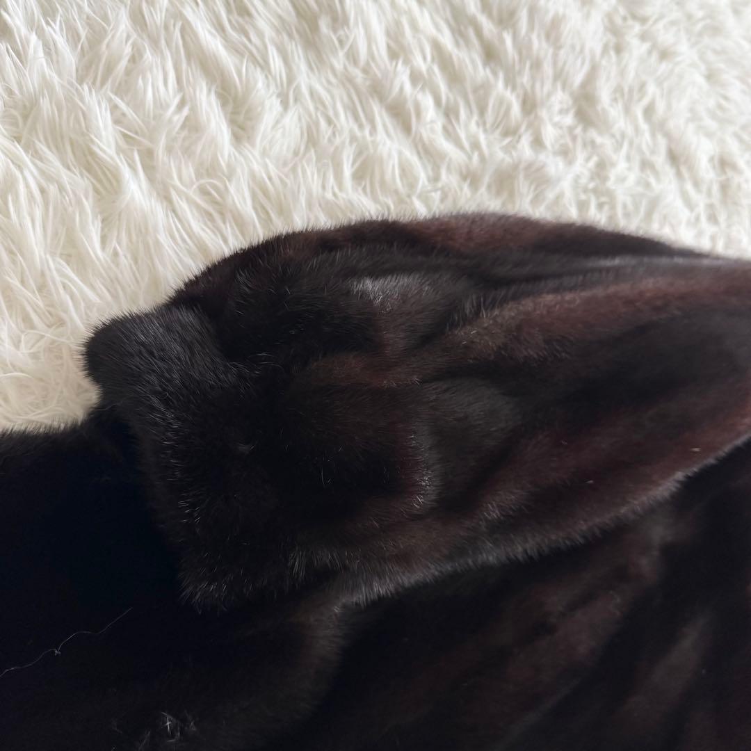 【ピエールバルマン】ミンクファーコート　毛皮 リアルファー　ダークブラウン