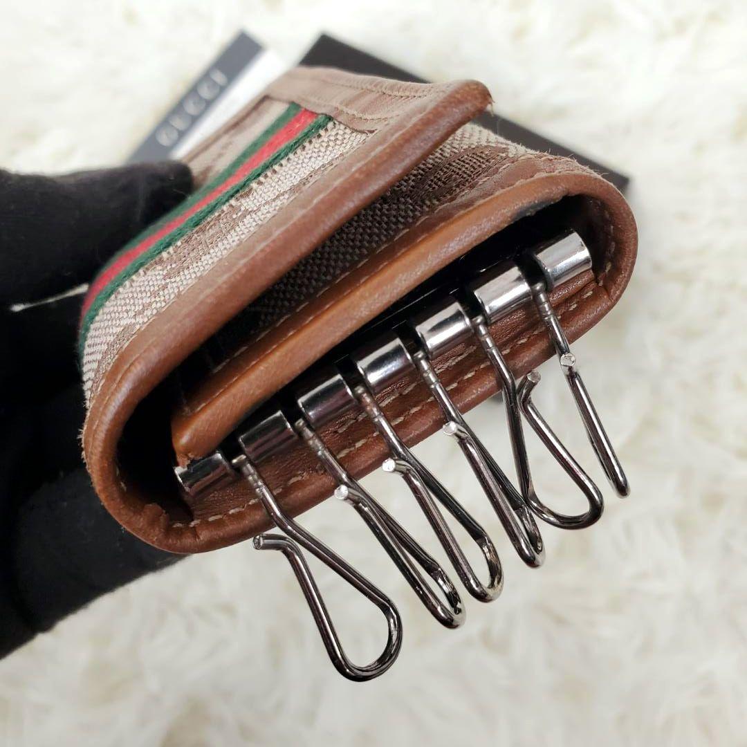 美品 希少モデル グッチ キーケース GG キャンバス シェリー 付属品有 レア