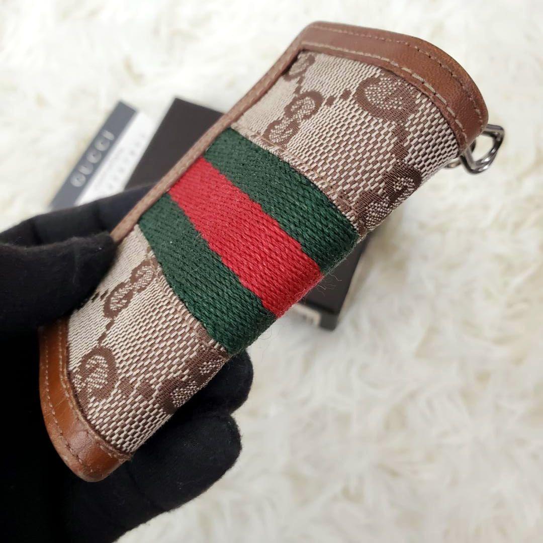 美品 希少モデル グッチ キーケース GG キャンバス シェリー 付属品有 レア