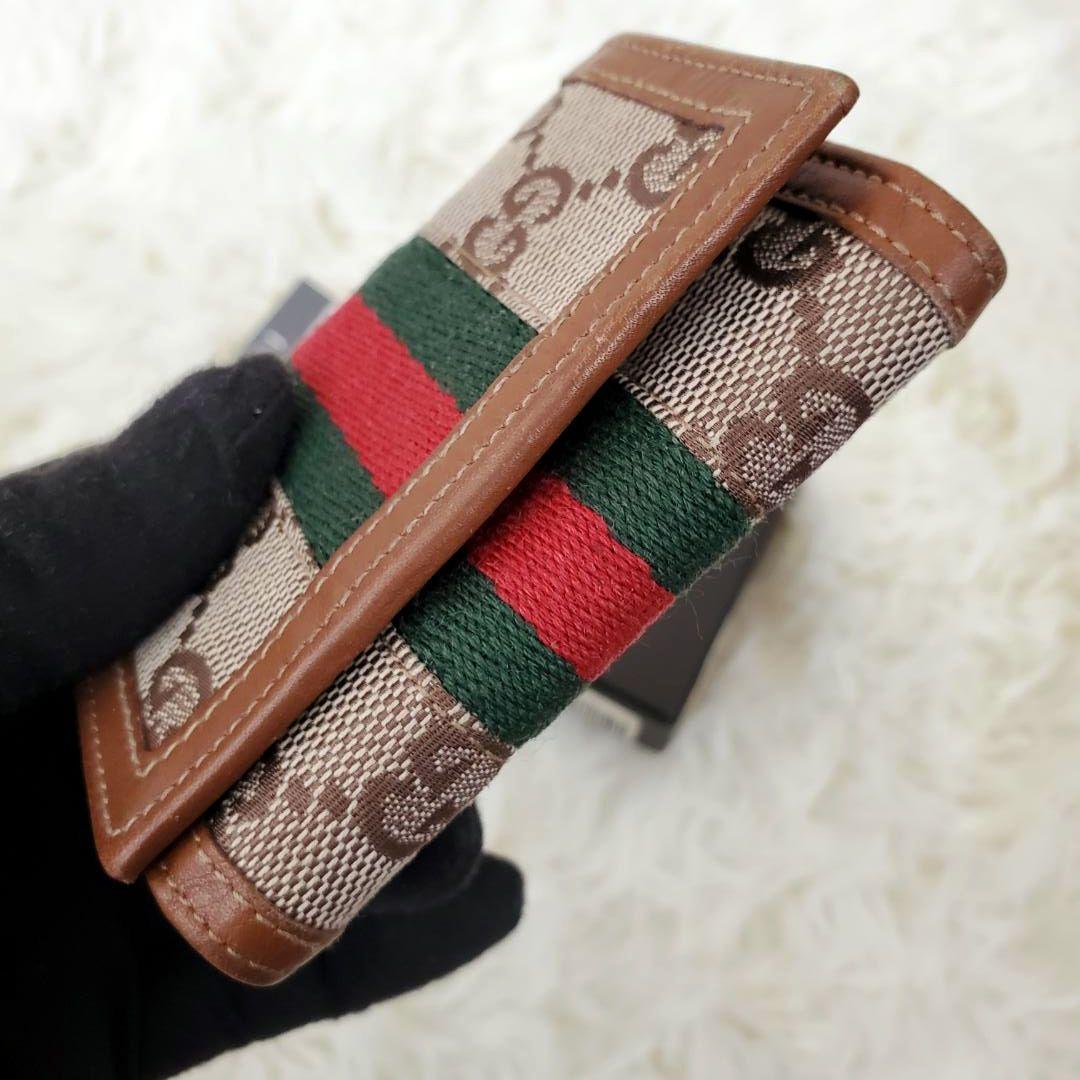 美品 希少モデル グッチ キーケース GG キャンバス シェリー 付属品有 レア