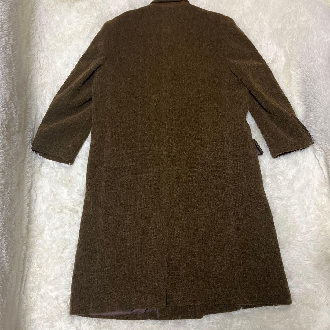 【極美品】90s ニコル セレクション ヘリンボーンロングコート ブラウン