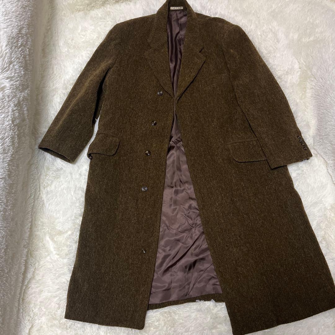【極美品】90s ニコル セレクション ヘリンボーンロングコート ブラウン