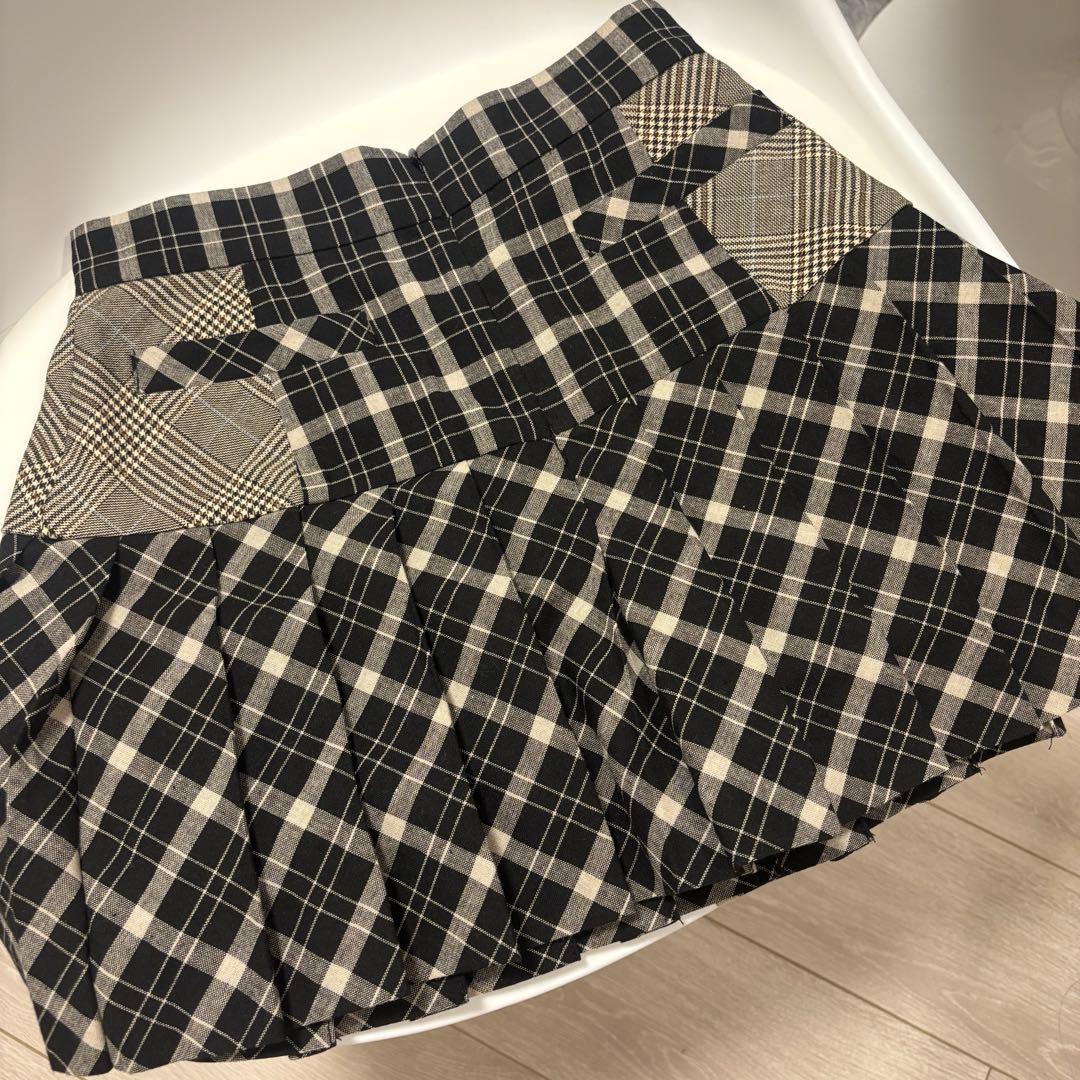 andmary【未使用品】 Coco check pleats skirt