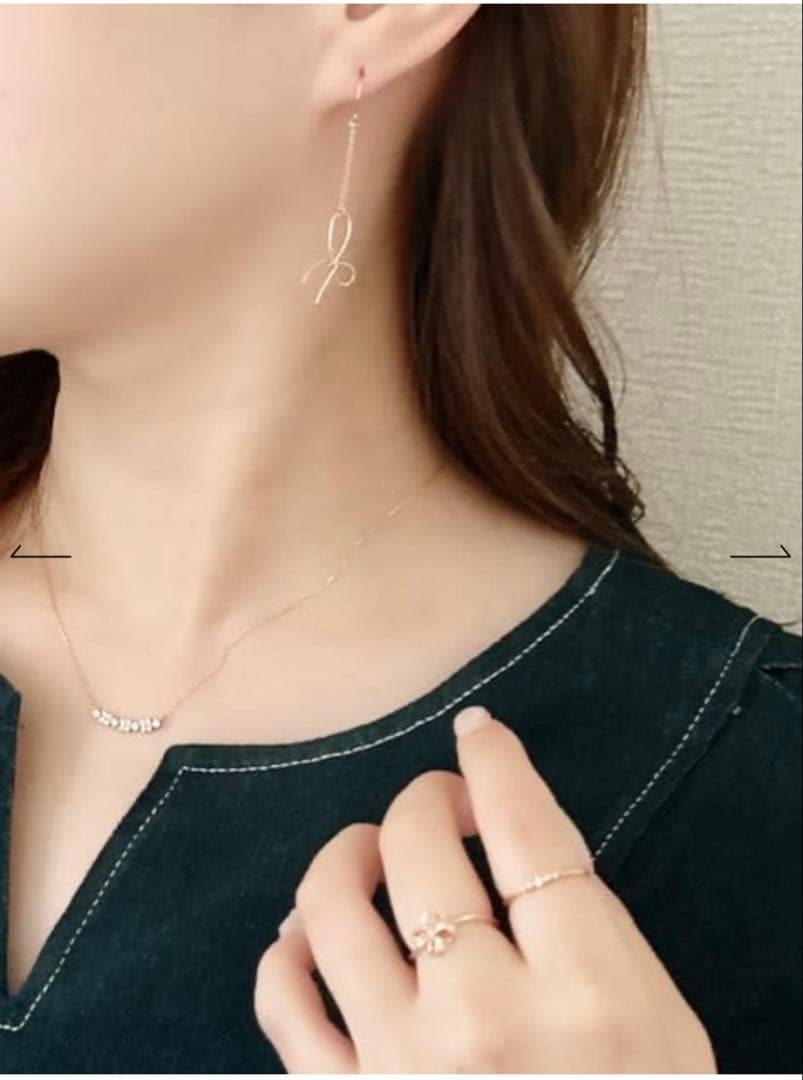 【新品未使用】Samantha Tiara K14GF リボンチェーンピアス